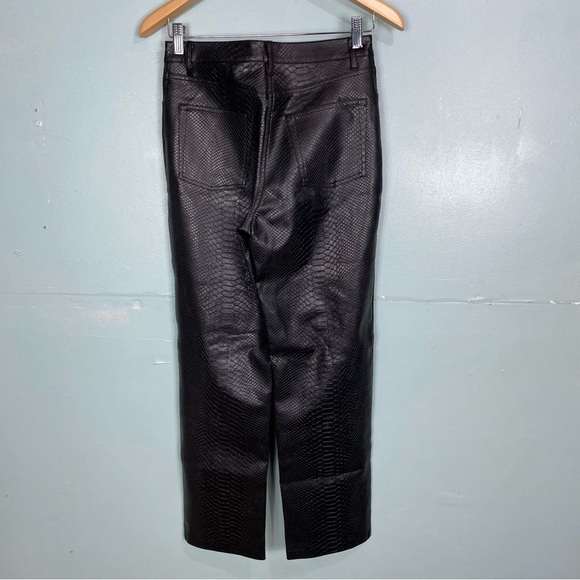 Aritzia Wilfred Melina Pant Snakeskin Croc Faux Vegan Leather Pants Ankle Sz 4 - Picture 5 of 7